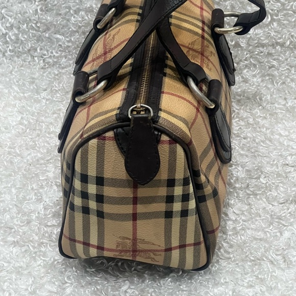 BURBERRY Nova Check Boston Bag PVC Leather Beige - Picture 4 of 16